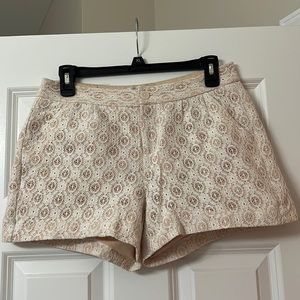 LC Lauren Conrad, white lace shorts with beige underneath, size 6